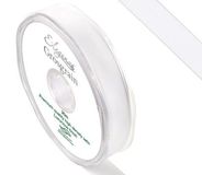 Eleganza Premium Grosgrain Ribbon 15mm x 20m White No.01 - Ribbons